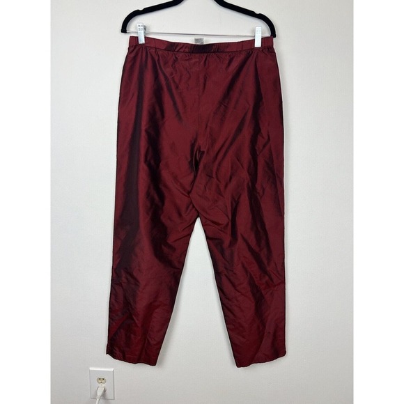 Vtg 80's Neiman Marcus 100% silk suit set- burgundy sequin trim sz 12 retro - Picture 10 of 11